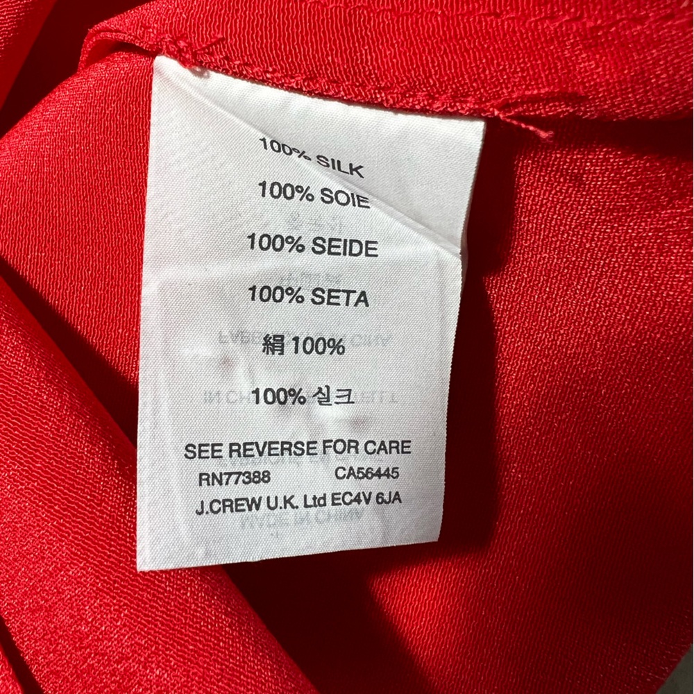 JCREW Red Racerback Silk Tank SZ 10 - Picture 7 of 7